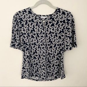 Macy’s Blue and White Floral Blouse